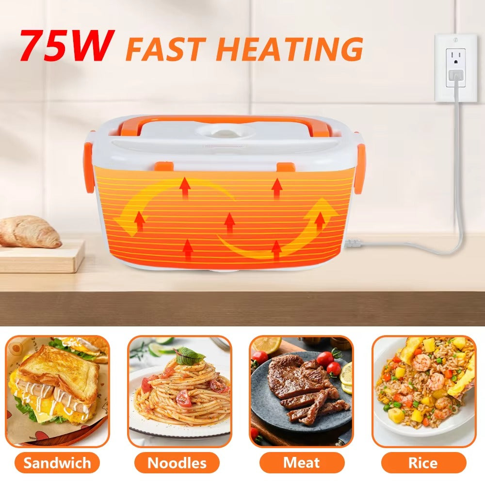 Boîte à lunch électrique chauffante SS304 — repas chaud partout, en 2–3 gestes