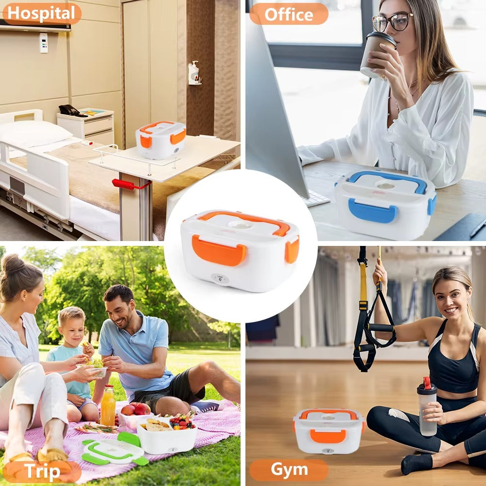 Boîte à lunch électrique chauffante SS304 — repas chaud partout, en 2–3 gestes