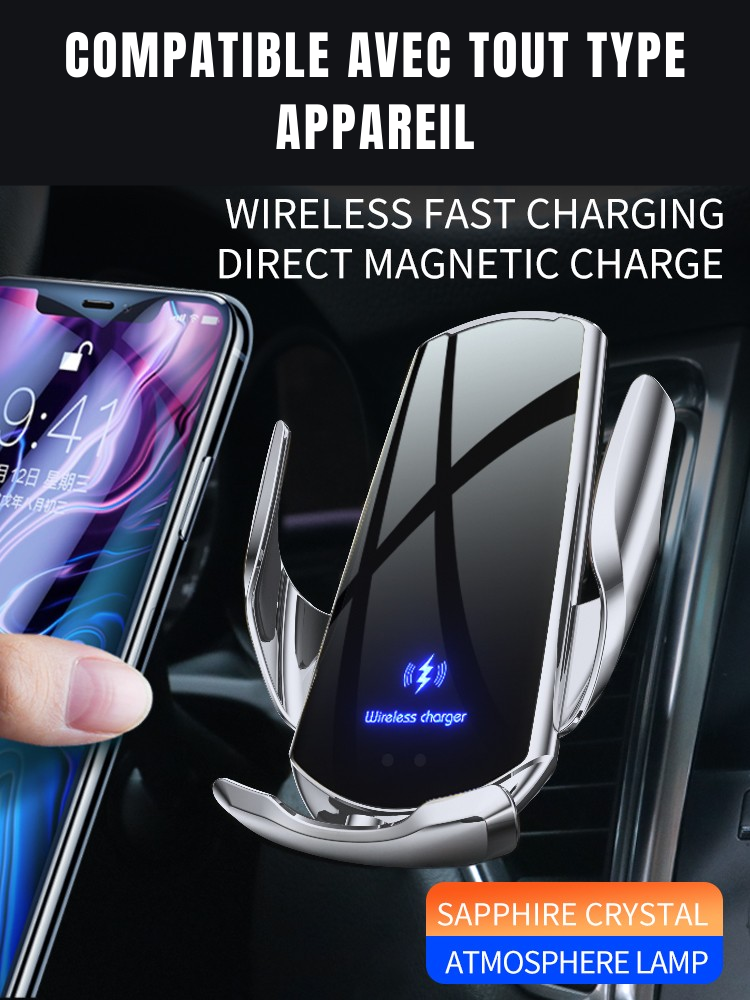 🚗 Support Intelligent de Téléphone pour Voiture – Chargement Sans Fil