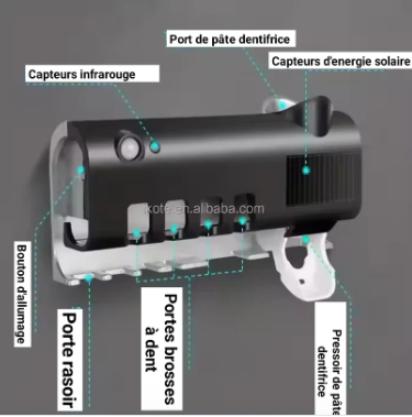 🦷 Stérilisateur de Brosse à Dents Intelligent UV – Solaire