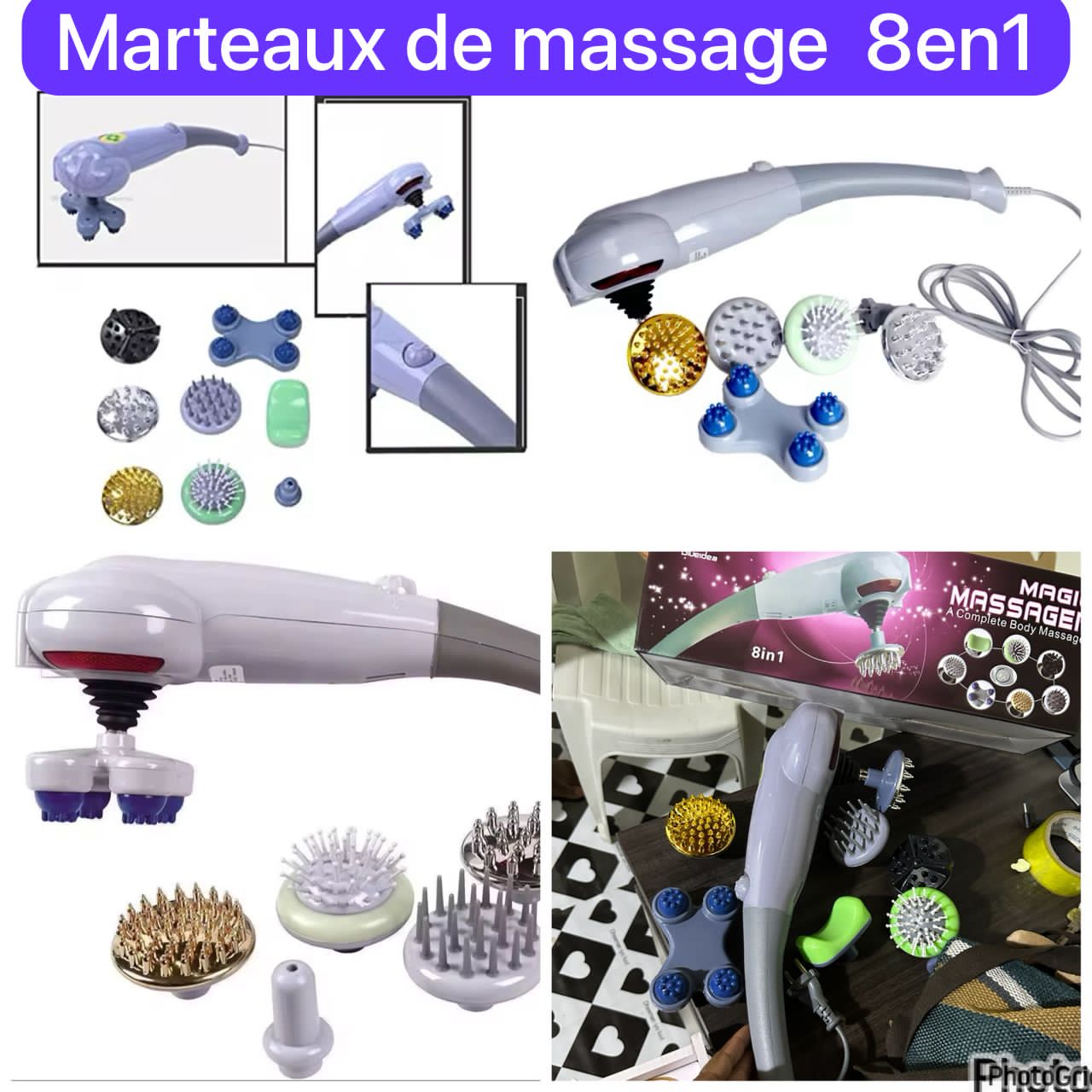 💥 MARTEAU DE MASSAGE INFRAROUGE 8 EN 1 – DÉTENDEZ, AFFINEZ ET REVIVEZ !