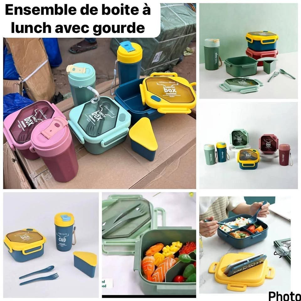 🎒 Boîte à Déjeuner + Bouteille Premium – Édition Rentrée Scolaire 2025-2026