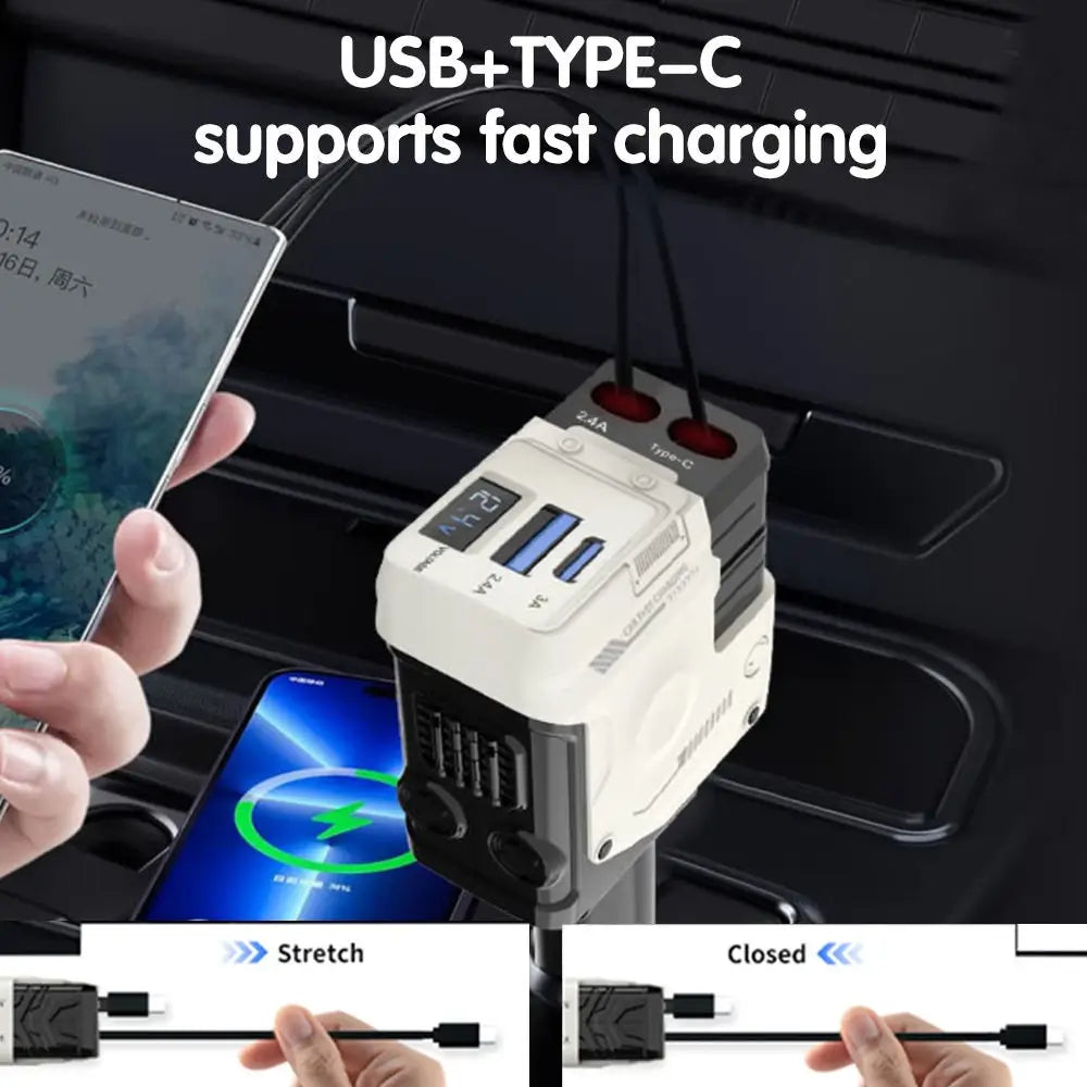 Chargeur Rapide de Voiture Rétractable  4-en-1
