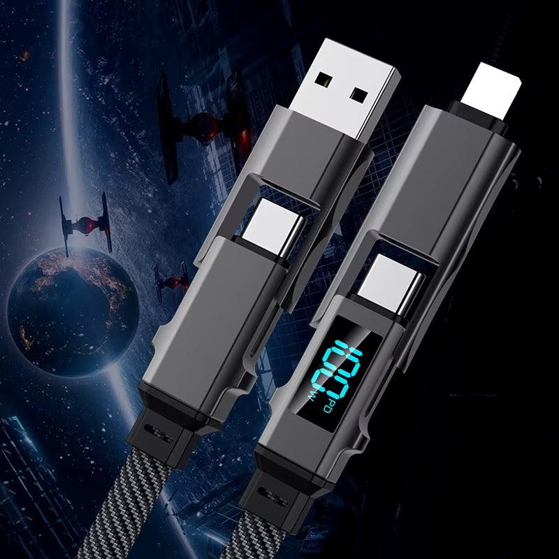 🚀 Câble de Charge USB Type-C 4-en-1 – Charge Ultra Rapide 100W
