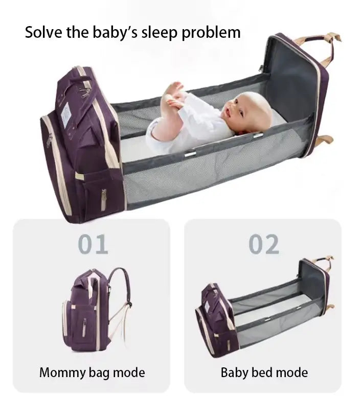 Sac à Langer 3-en-1 avec Lit Bébé Pliable
