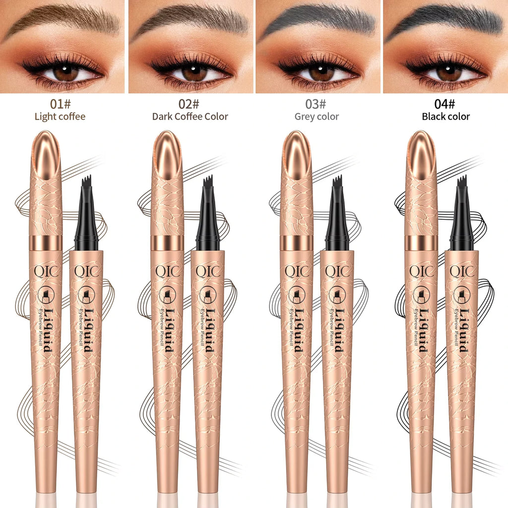 Stylo à sourcils effet Microblading 3D à 4 pointes