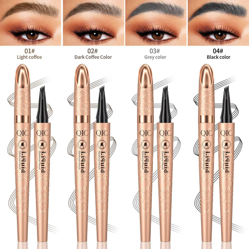 Stylo à sourcils effet Microblading 3D à 4 pointes