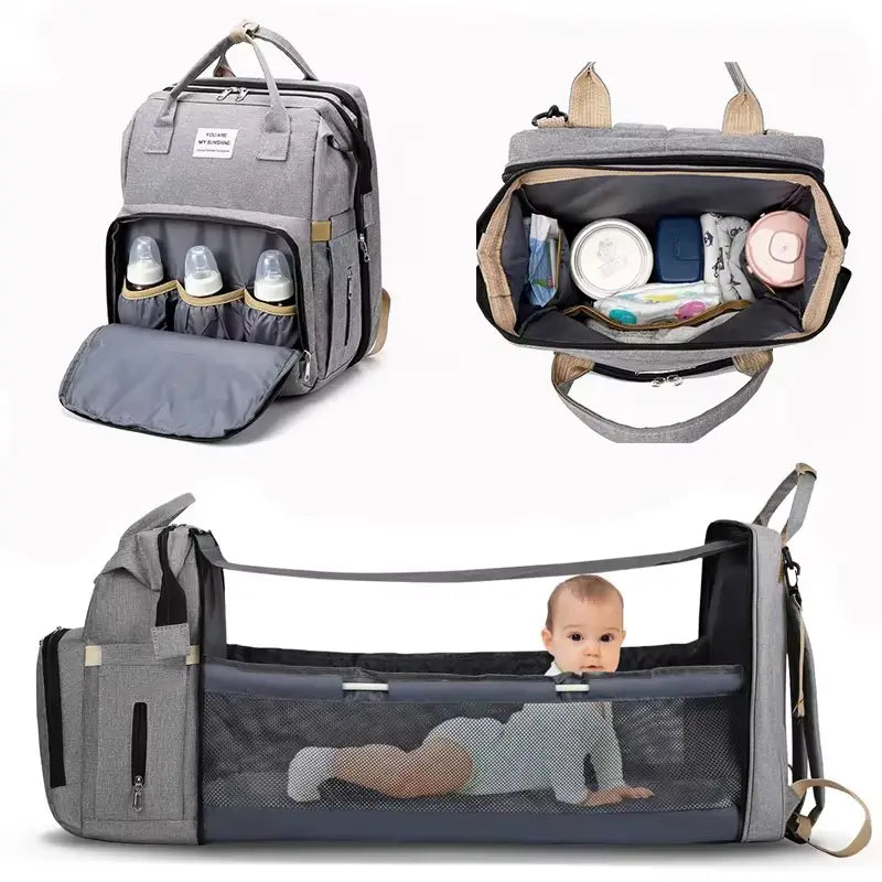 Sac à Langer 3-en-1 avec Lit Bébé Pliable