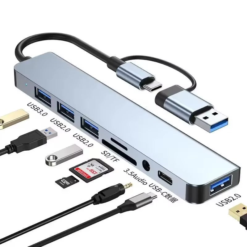 🌐 Hub USB Type-C 8 en 1 – Polyvalence et Économie en un seul appareil