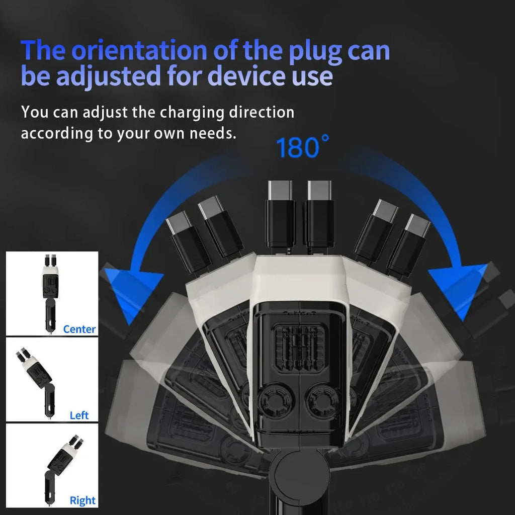 Chargeur Rapide de Voiture Rétractable  4-en-1